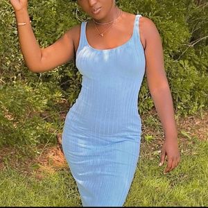 Sky blue fitting dress